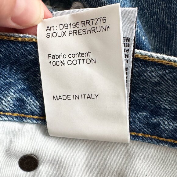 R13 Tailored Drop Jean in "Bain Blue", size 28 - Picture 9 of 16